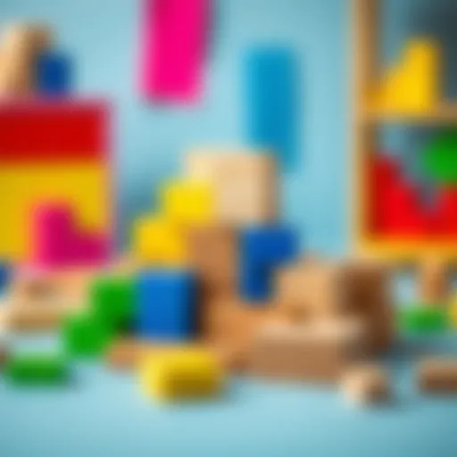 A beautifully crafted wooden Tetris block set arranged creatively.