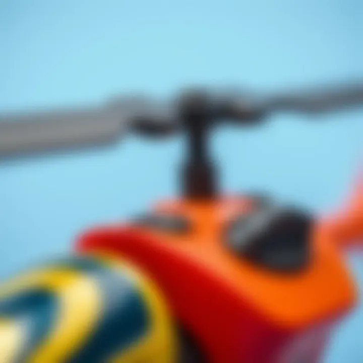 Child-Friendly Helicopter Controls A close-up of the controls on a child-friendly helicopter toy