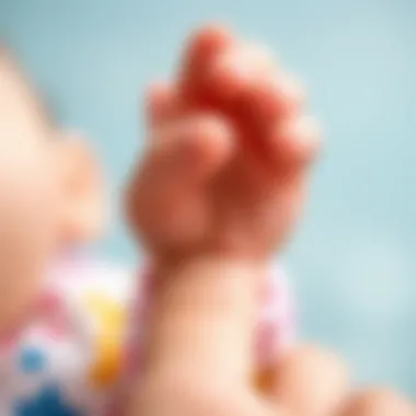 A close-up of a baby's tiny hands grasping a mother's finger, symbolizing connection