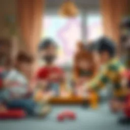 Illustration of a family engaging in a board game together