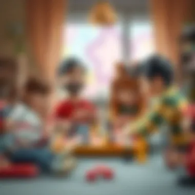 Illustration of a family engaging in a board game together