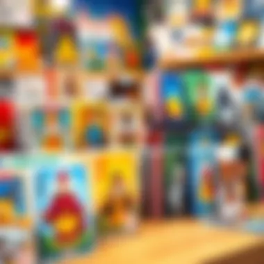 Visual representation of different types of cards available in a store