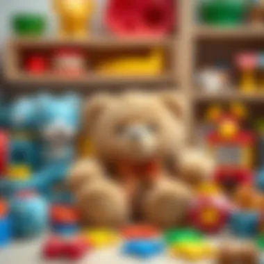 The Role of Teddy Bears in Child Development A cuddly teddy bear surrounded by colorful educational toys.