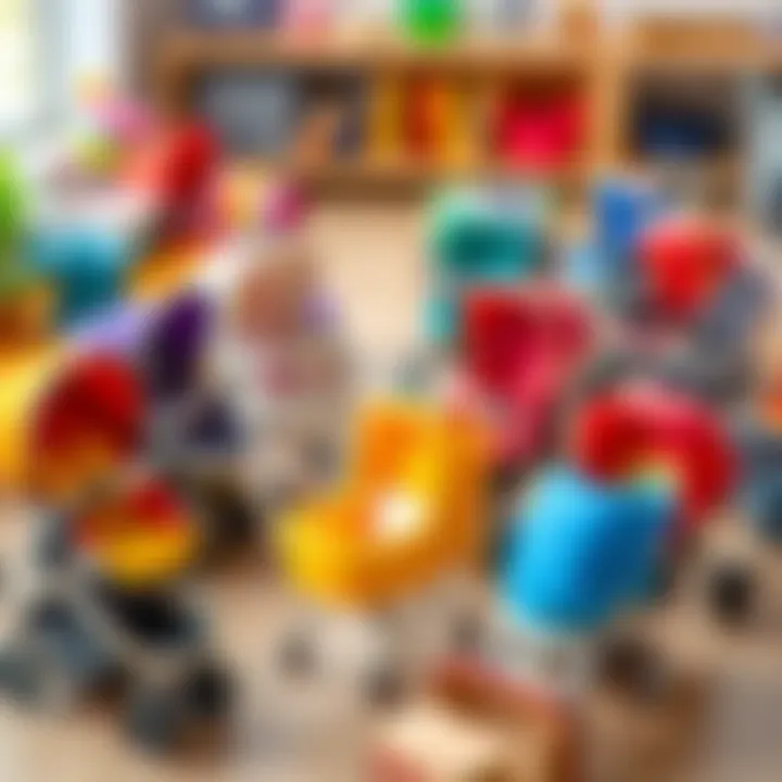 Comparison of Top Baby Strollers A variety of baby strollers arranged for comparison