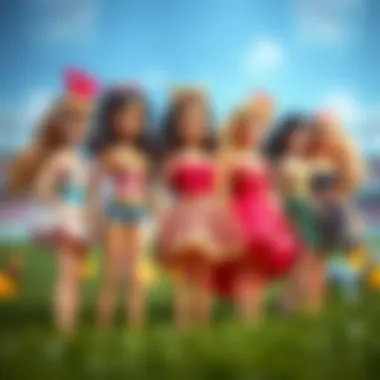 Historical Evolution of Barbie Dolls Historical evolution of Barbie dolls illustrated through iconic designs