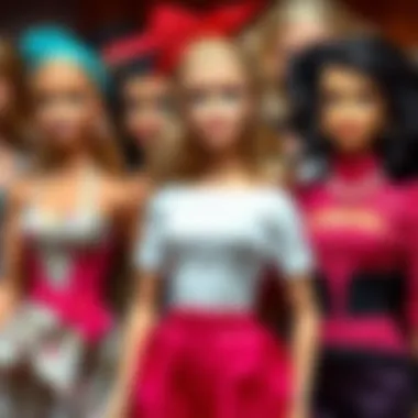 Diverse Barbie Doll Models Collection of diverse Barbie doll models showcasing different styles and eras