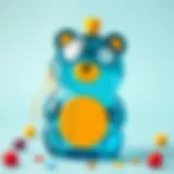 A bear-shaped water bottle designed for children