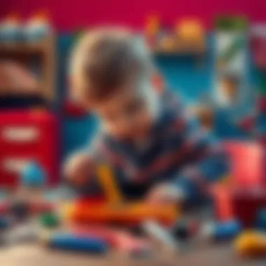 Child playing with a repair set