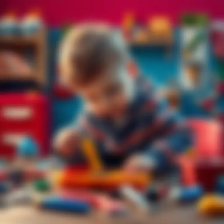 Child playing with a repair set