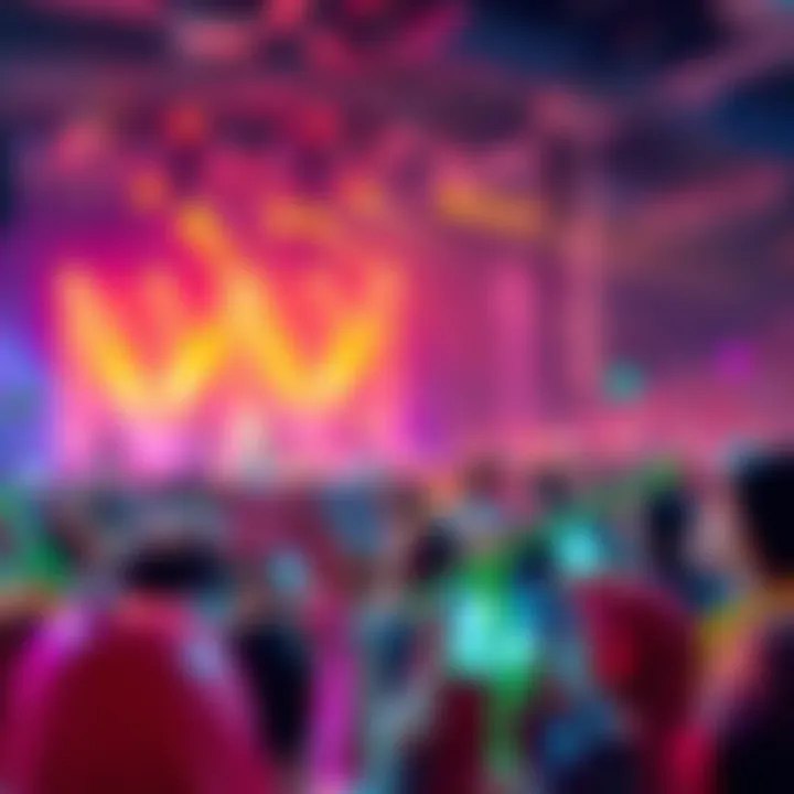 Experiencing Live Music with BeyBilet A vibrant concert scene showcasing a crowd enjoying live music with digital tickets.