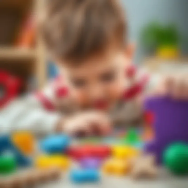 Cognitive Development Through Puzzle Play A child engrossed in solving a colorful puzzle, showcasing focus and concentration.