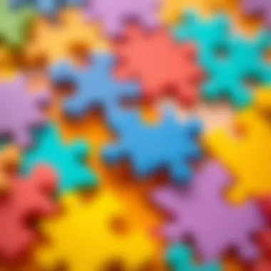 Enhancing Fine Motor Skills Through Puzzle Pieces A close-up of puzzle pieces, illustrating the intricate details that stimulate fine motor skills.