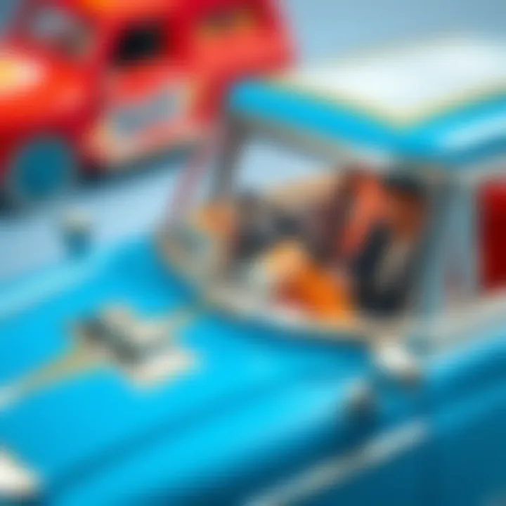 Close-up of a detailed Burago toy car showcasing intricate design features