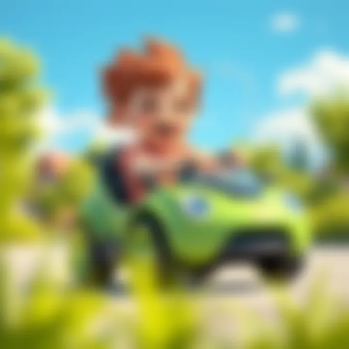 Child joyfully driving a battery-operated car