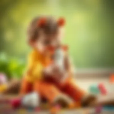 Imaginative Play with Plush Horse A child playing with a plush horse, engaging in imaginative play