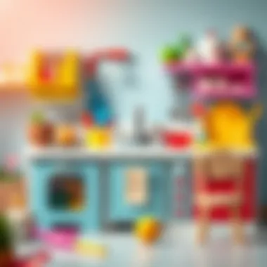 Educational tools in a child kitchen setup