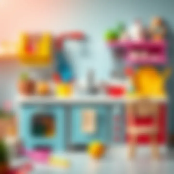 Educational tools in a child kitchen setup