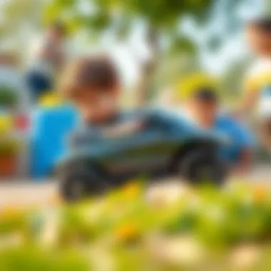 Learning Through Play with Modified Electric Car Child engaged in learning through play with modified electric car