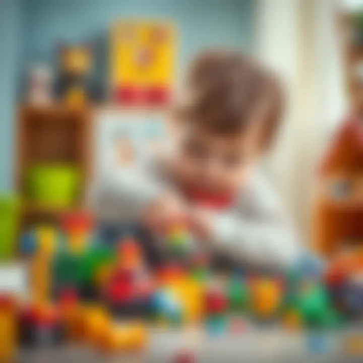 A child playing with Burago toys, illustrating imaginative play.