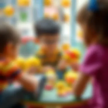 Kids Engaging with Emojis in Play A child playing with emojis in a social setting.