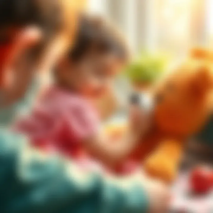 A child engaging joyfully with a plush toy, highlighting emotional connectivity.