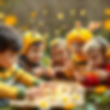 Children Participating in Bee-Themed Activity A group of children engaging in a bee-themed educational activity