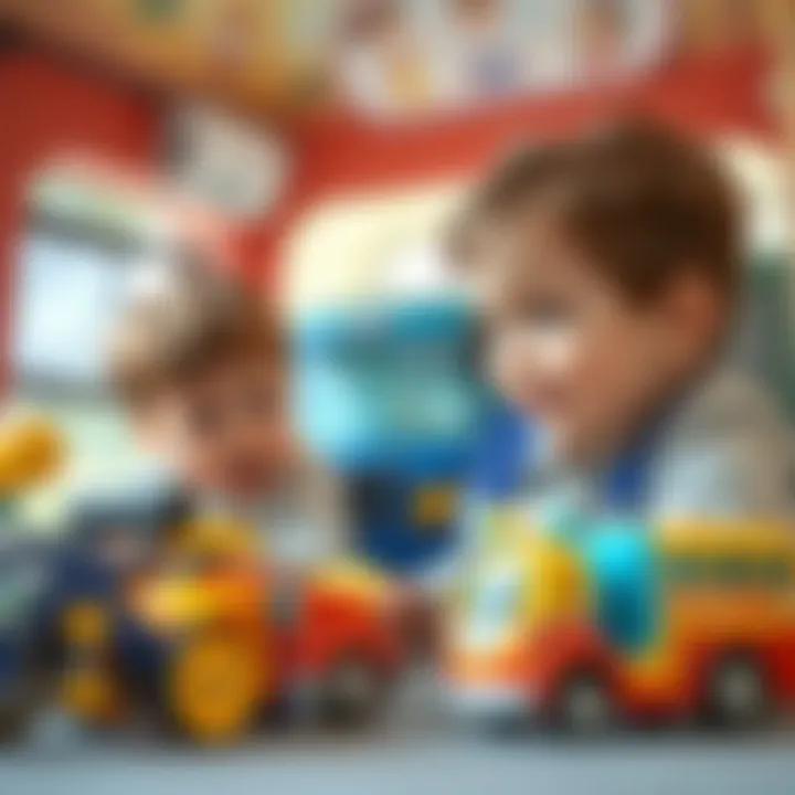 Children engaging with Tayo bus toys