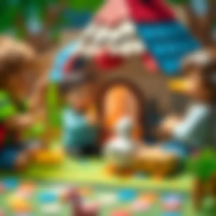 Joyful Experience of Crafting a Paper Duck House Children enjoying the paper duck house creation