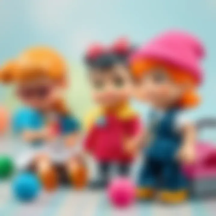 Children engaging in imaginative play with Polly Pocket figures and clothing.