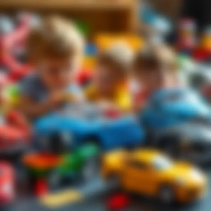 Children engaged in imaginative play with toy cars