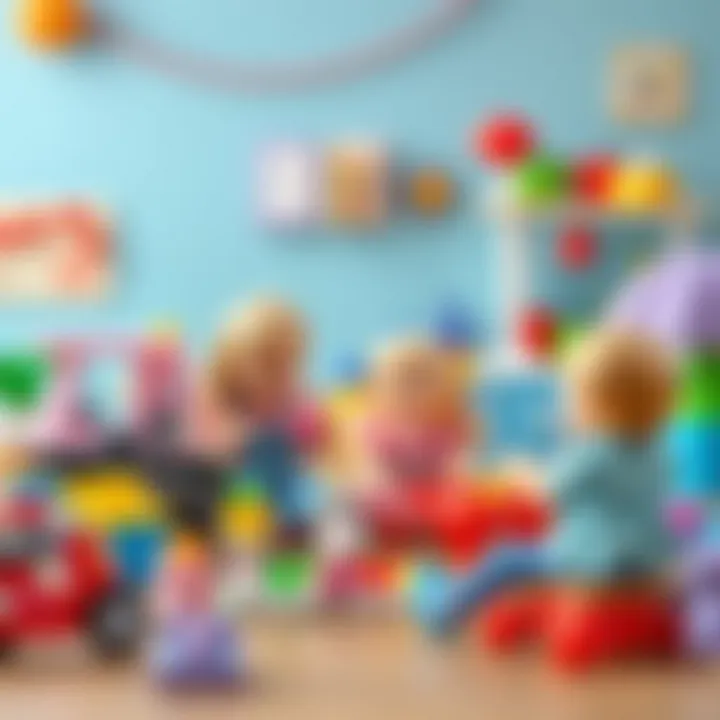 Illustration depicting children's imaginative play with toys