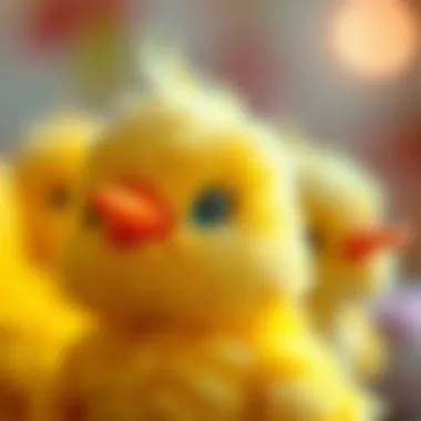 Soft and Cuddly Plush Chick Close-up of a plush chick toy, highlighting its soft texture