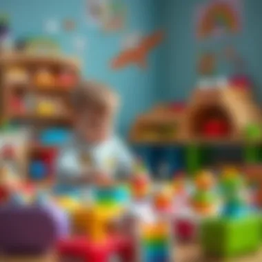 Child engaging with creative toys