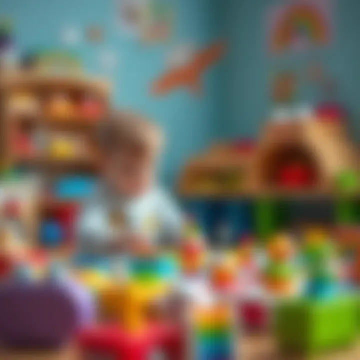 Child engaging with creative toys