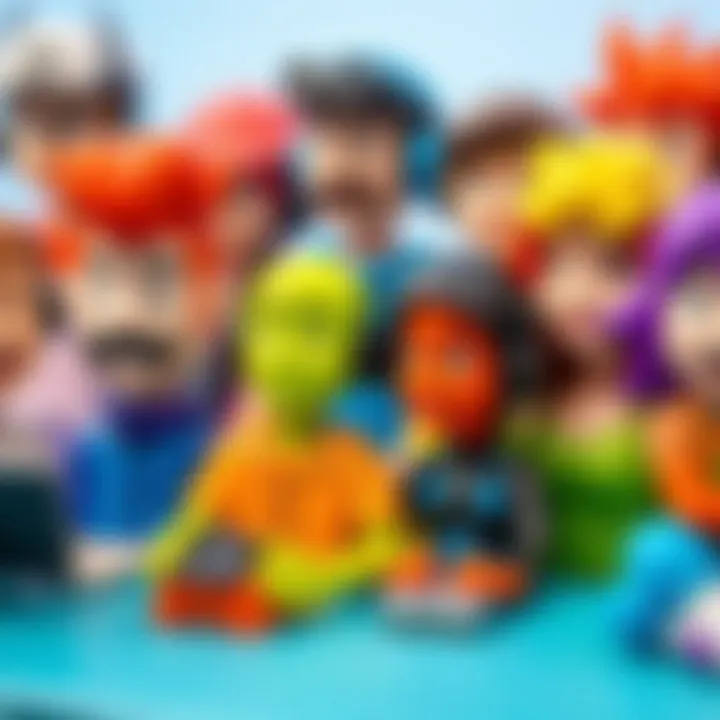 Colorful avatars representing players in an online environment