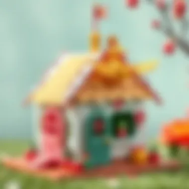 Beautifully Decorated Paper Duck House Completed paper duck house with decorative elements