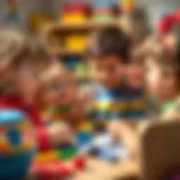 Playful children engaged in creative activities