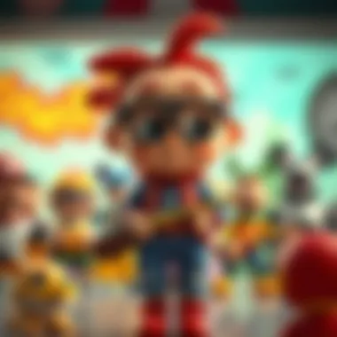 An engaging illustration of popular cartoon characters influencing cultural values.