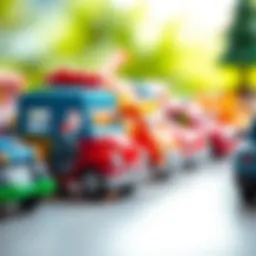 A vibrant display of Diecast toys illustrating educational themes