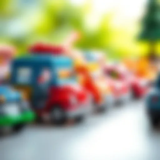 A vibrant display of Diecast toys illustrating educational themes