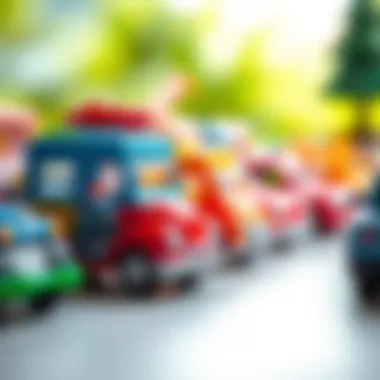 Exploring Educational Themes in Diecast Toys A vibrant display of Diecast toys illustrating educational themes