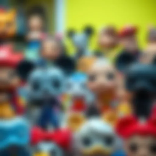 Diverse collection of Disney Funko Pop figures showcasing various characters