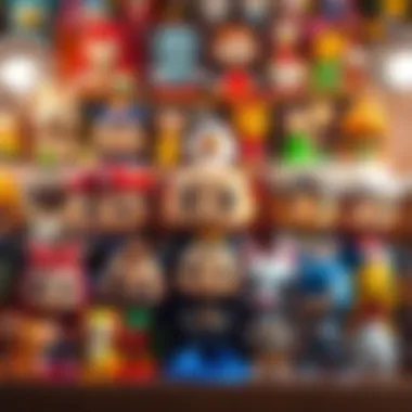 A vibrant display of Disney Funko Pop figures in a collector's setup