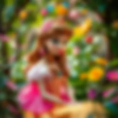 A captivating moment featuring a Disney princess in a lush garden, symbolizing her connection to nature and magic.