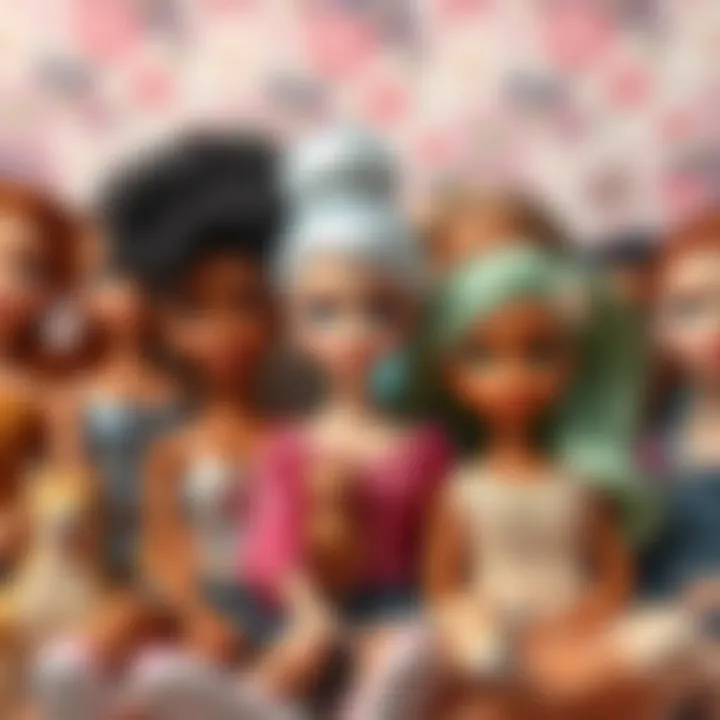 Illustration showcasing diverse dolls empowering children