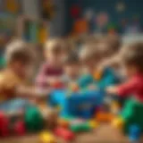 A group of children engaged in a creative play activity, showcasing teamwork and imagination.