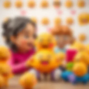 Teaching Emotional Skills with Emojis An educator demonstrating the use of emojis in emotional development.