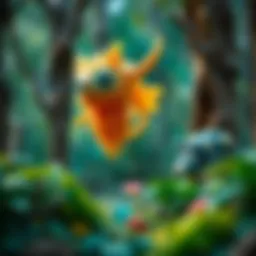 A stunning illustration of a mystical creature in a vibrant forest setting.