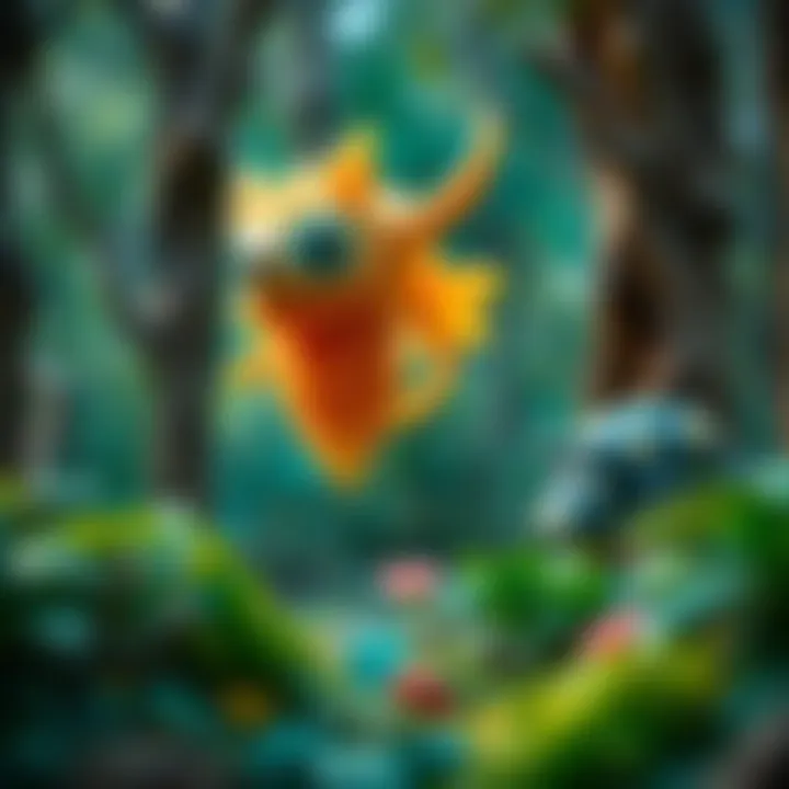 Mystical Creature in a Forest A stunning illustration of a mystical creature in a vibrant forest setting.
