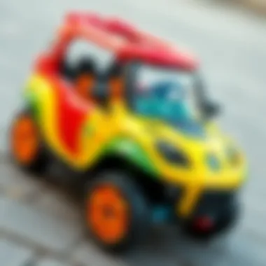 Colorful electric car designed for children